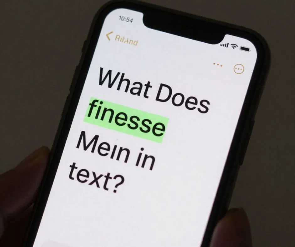 finesse meaning slang